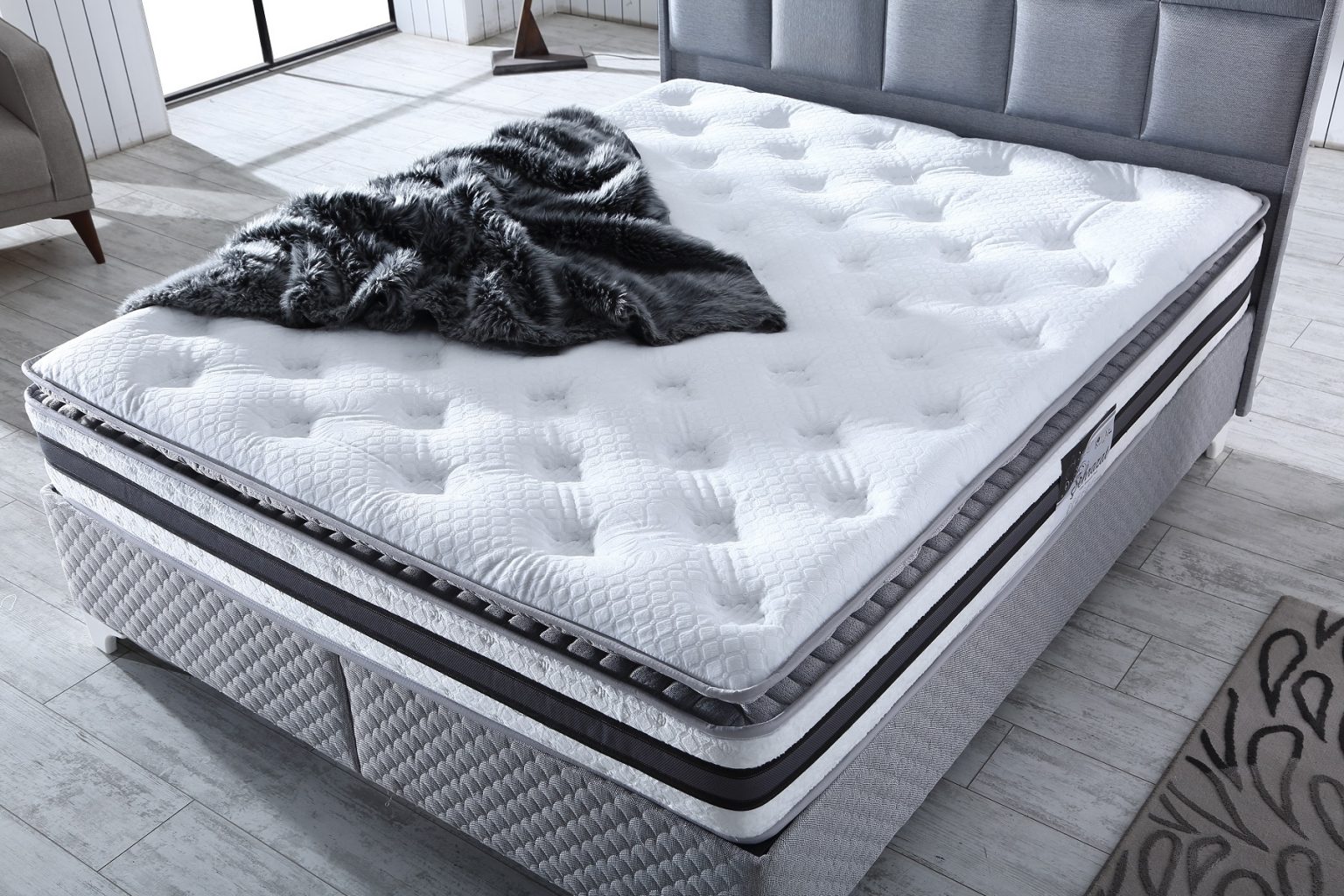 Şehrazat Paket Yaylı Ultra Ortopedik Pedli Yatak Tavşan